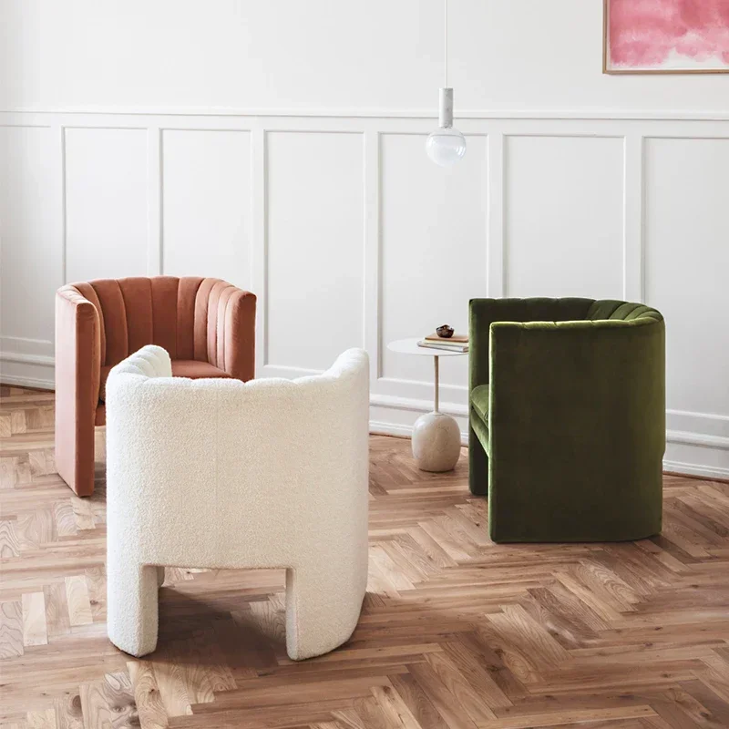 

Светильник роскошный тканевый трехместный диван, дизайнерский фланелевый Одноместный двойной стул для маленькой квартиры, гостиной, балкона