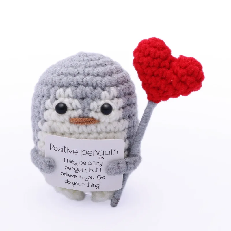 2026 Valentinstag-Puppe mit emotionaler Stützung, positives Häkeltier, handgewebte Strickpuppe, Geschenk für Freunde – Detail 5