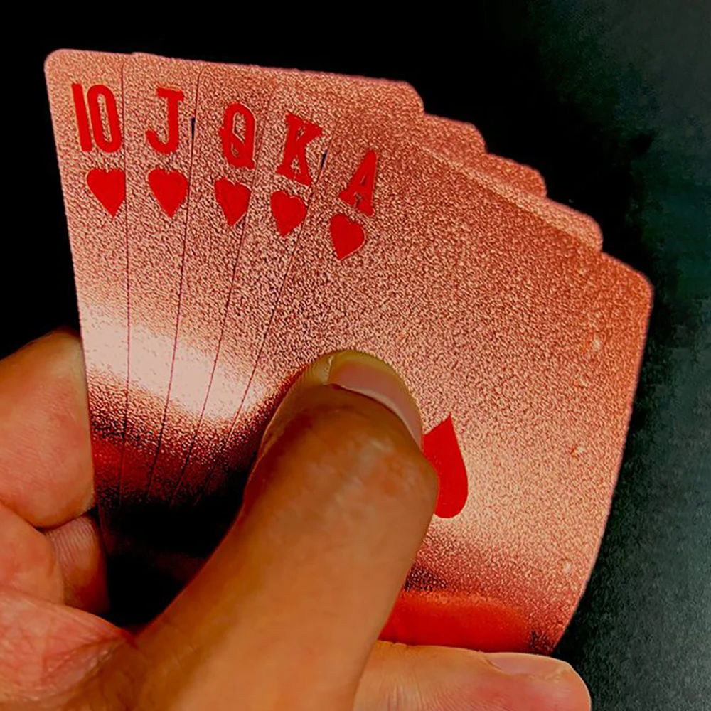 Rose gold plastic playing cards pvc Texas Hold'em poker waterproof pink frosted