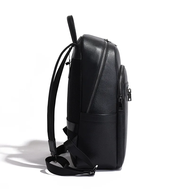 2024 Fashion New Brand Natural Cowskin Genuine Leather Men's Backpack Large Capacity Shoolbag Boy Laptop Backpack Computer Bag 3