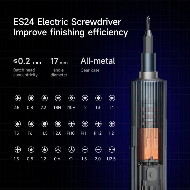 

Electric Screwdriver 24 IN 1 Multi-accessory Screwdriver Set Large Capacity Power Double Torque Adjustment Screwdriver Tool