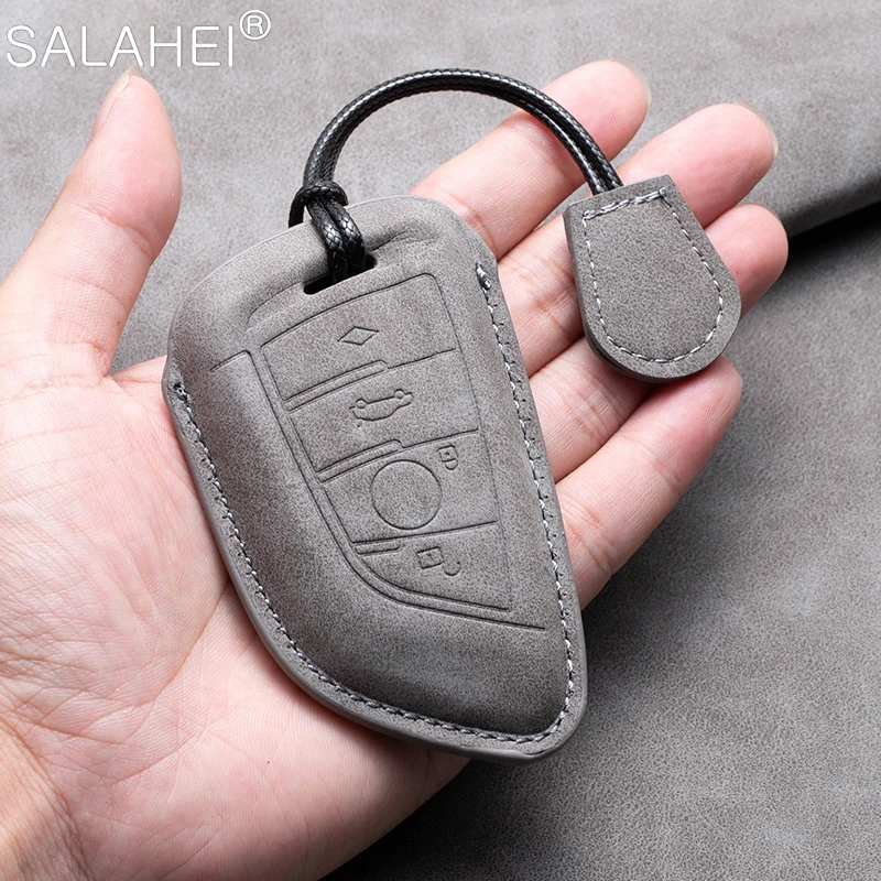 

Sheepskin Car Key Case Cover Shell Protector for BMW X1 X3 X4 X5 F15 X6 F16 G30 7 Series G11 F48 F39 520 525 G20 118i 218i 320i