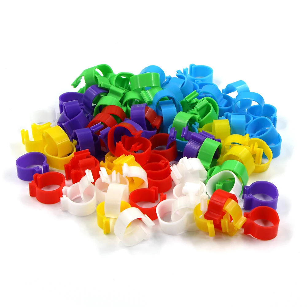 Bird foot rings birds foot rings 16mm Chicken Foot Ring 6 Colors Without Text Poultry Identification Tools Leg Rings Clip Farm Leg Chick Duck Goose Parrot