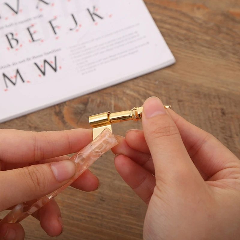 Dip Pen Nib Holder Resin Calligraphy Pen Nib Holder Adjustable Metal Flange for Beginner Artist Art Drawing Calligraphy