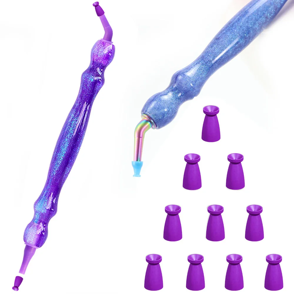 Premium Silicone Electrostatic Pen Tips for Diamond Art - No Wax or Electricity Required, Comfort Grip, Set of 10
