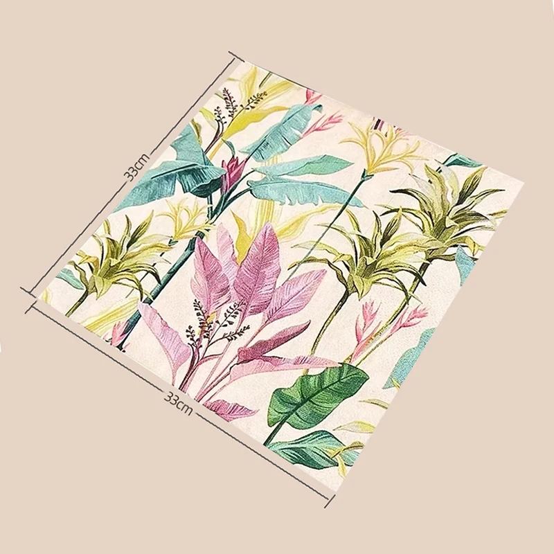 Colorful Floral Printed Napkins Western Restaurant Table Servilletas Papel Birthday Decoration Wood Pulp Decorative Paper Towels