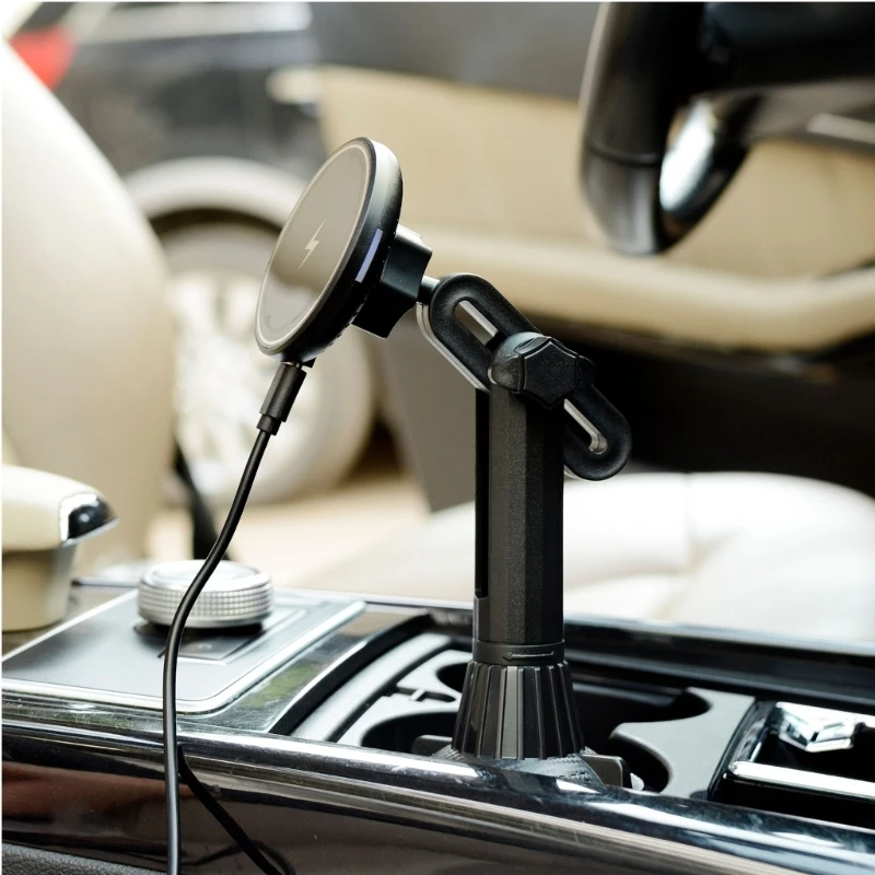Magnetic Car Mount ,Cup Holder Phone Mount for Car 15W Magnetic Wireless Car  for Phone 12/13/14