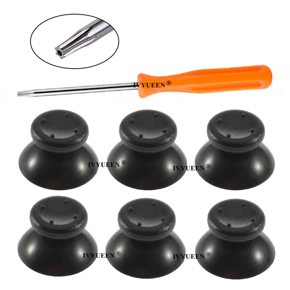 Ivyueen 6 Pcs Joystick Stick Analogico 3D Grigio Nero Per Controller Xbox 360 Tappi Levetta Per X Box 360 Parti Di Riparazione Analogiche