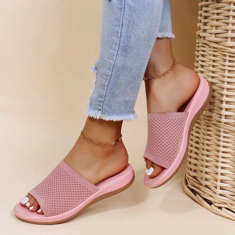 Women Sandals Sandals Women Elastic Force Summer Shoes Women Flat Sandals Casual Indoor Outdoor Slipper Summer Beach