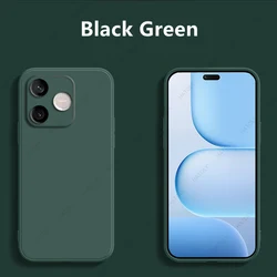 Original Liquid Silicone Phone Case - Durable Back Cover and Protector for Honor Play11 Plus (Black green)