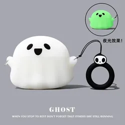 3D Luminous Stars Silicone Earphone Protective Case with Pendant and Soft Cover for FreeClip 2 S (Luminous Ghost)