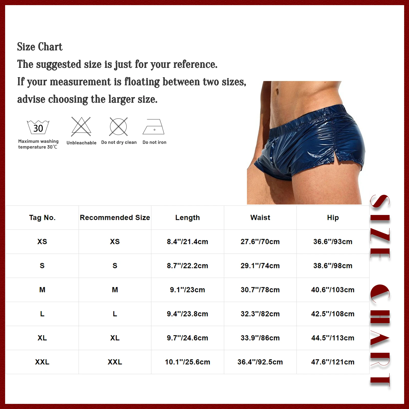 Mens Swim Shorts Slim Fit Glossy Swimming Trunks Bottoms Low Rise Sides Slit Shorts Vacation Beach Pool Party Nightclub Costumes 6