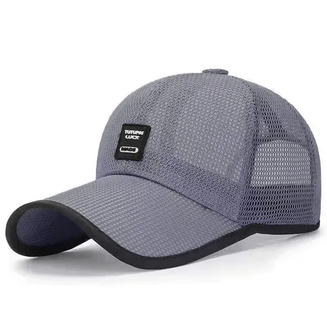 Hot Sale Summer Women Men Mesh Cap Solid Snapback Label Stick Sunhat Outdoor Breathable Hip Hop Baseball Hats_voghion.com