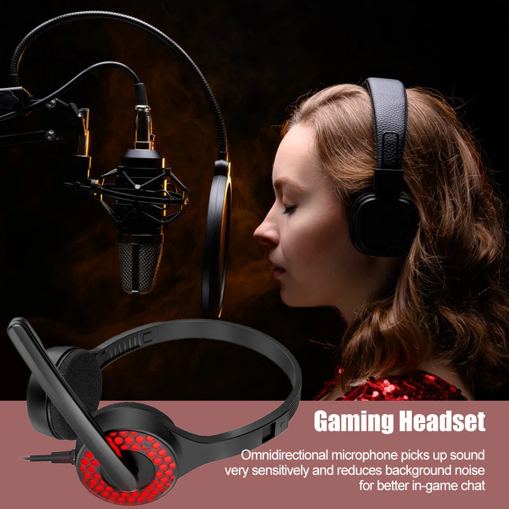 3.5mm Wired Gaming Headphones Game Headset Noise Cancelling Earphone with Microphone Volume Control for PS4 / Laptop / PC