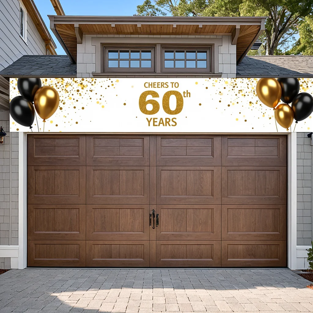 Prost auf 60 Jahre Banner-Hintergrund, glitzernder Ballon, 60. Jahrestag, Geburtstag, Party-Dekoration, Event, Fotografie, Hintergrund-Requisiten – Detail 13