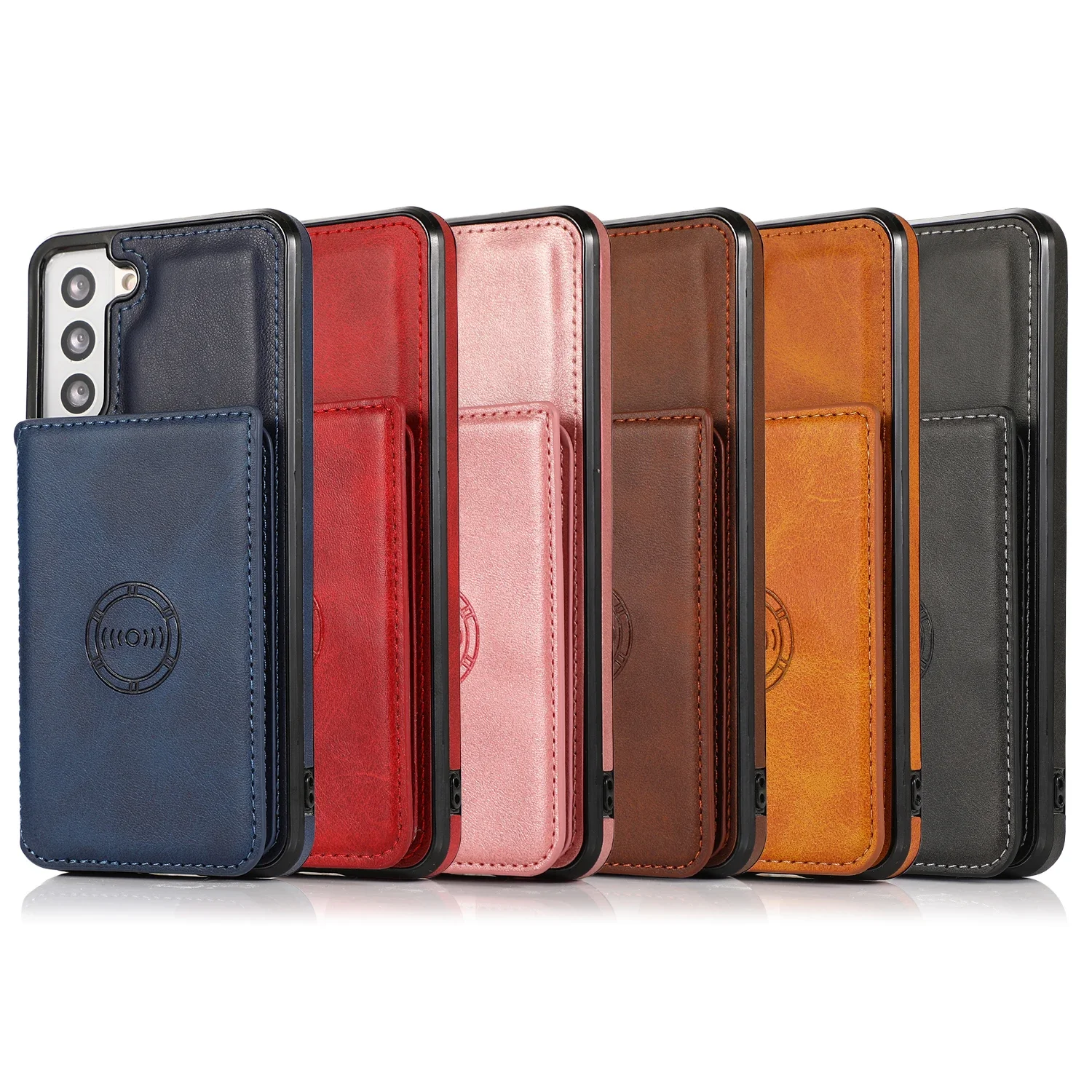 Leather Wallet Stand Case with Card Slots - Universal Fit