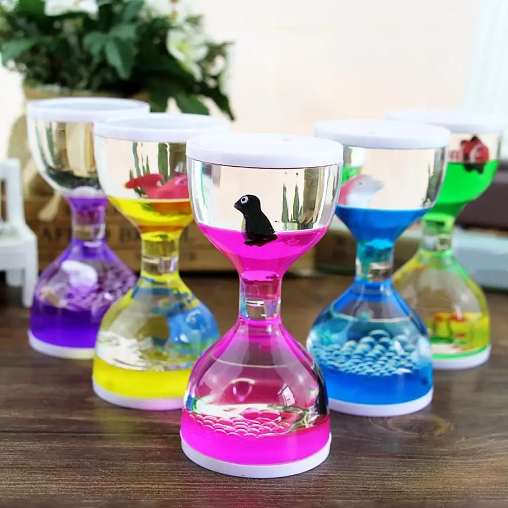 Liquid Hourglass Sand Timer Relief Stress Lovely Satisfying Sensory Oil Drop Timer Oil Hourglass Christmas Gifts Home Decoration 3