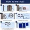 Clothesline Outdoor Heavy Duty Kit - 150 Feet Galvanized Wire Gold PVC Coating, 6.5" Clothesline Pulley 2pcs 4
