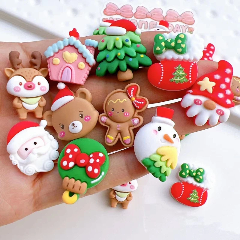 

10Pcs New Cute Mini Christmas Series Flat Back Resin Cabochons Scrapbooking DIY Jewelry Craft Decoration Accessorie Living Room