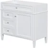36 in Bathroom Vanity Without Sink,Modern Bathroom Storage Cabinet with 2 Drawers and a Tip-Out Drawer,Solid Wood Frame, (White) 6