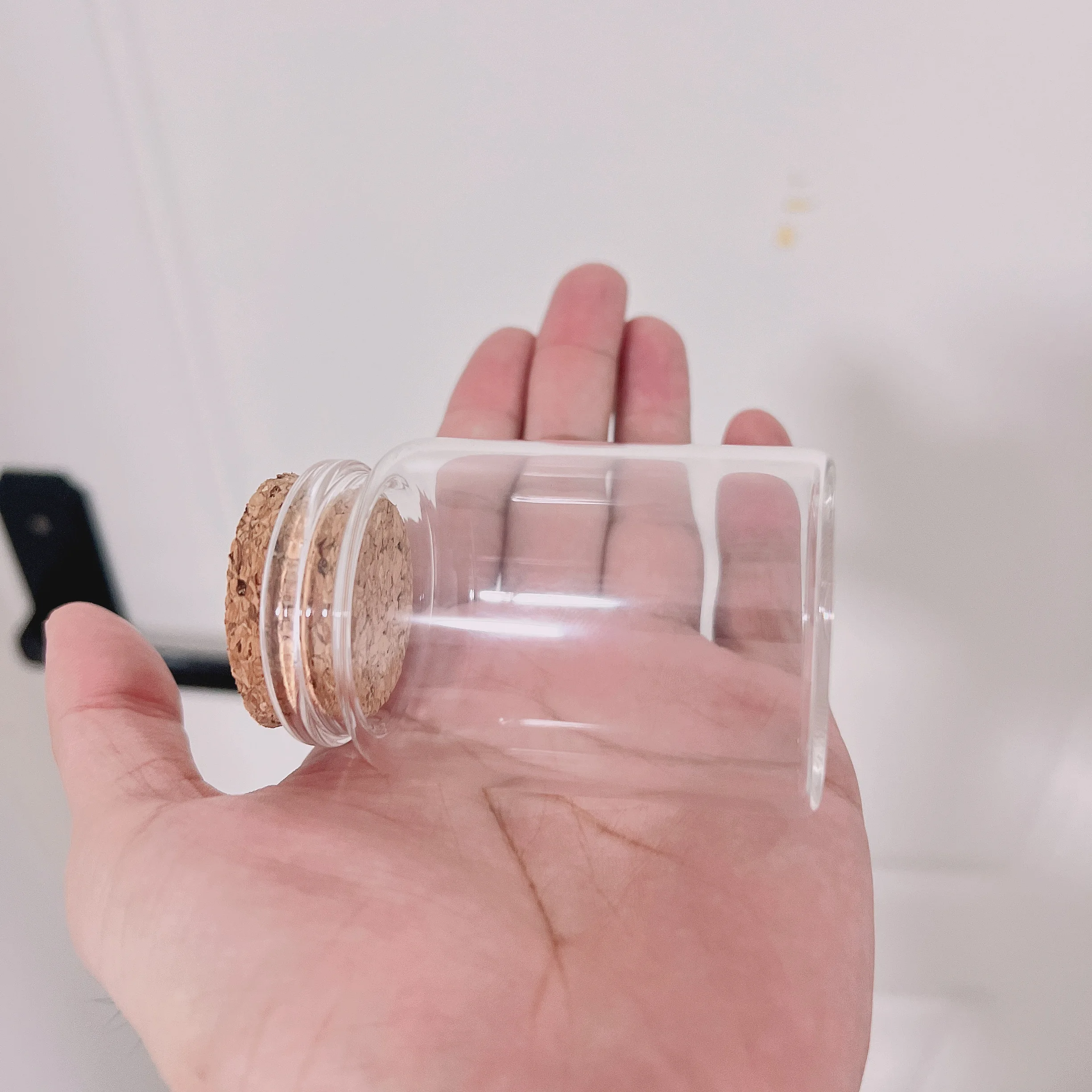 Sealed Cork Glass bottle 33*47*70mm 80ml Message Vials Empty Wish Bottle DIY Drifting Empty Tiny Jars Party Decorations 6/12 PCS