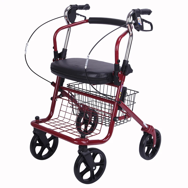 Elderly shopping carts  Walking Stick pushed and sat by hand, and lightweight transportation carts can be folded and bought 3