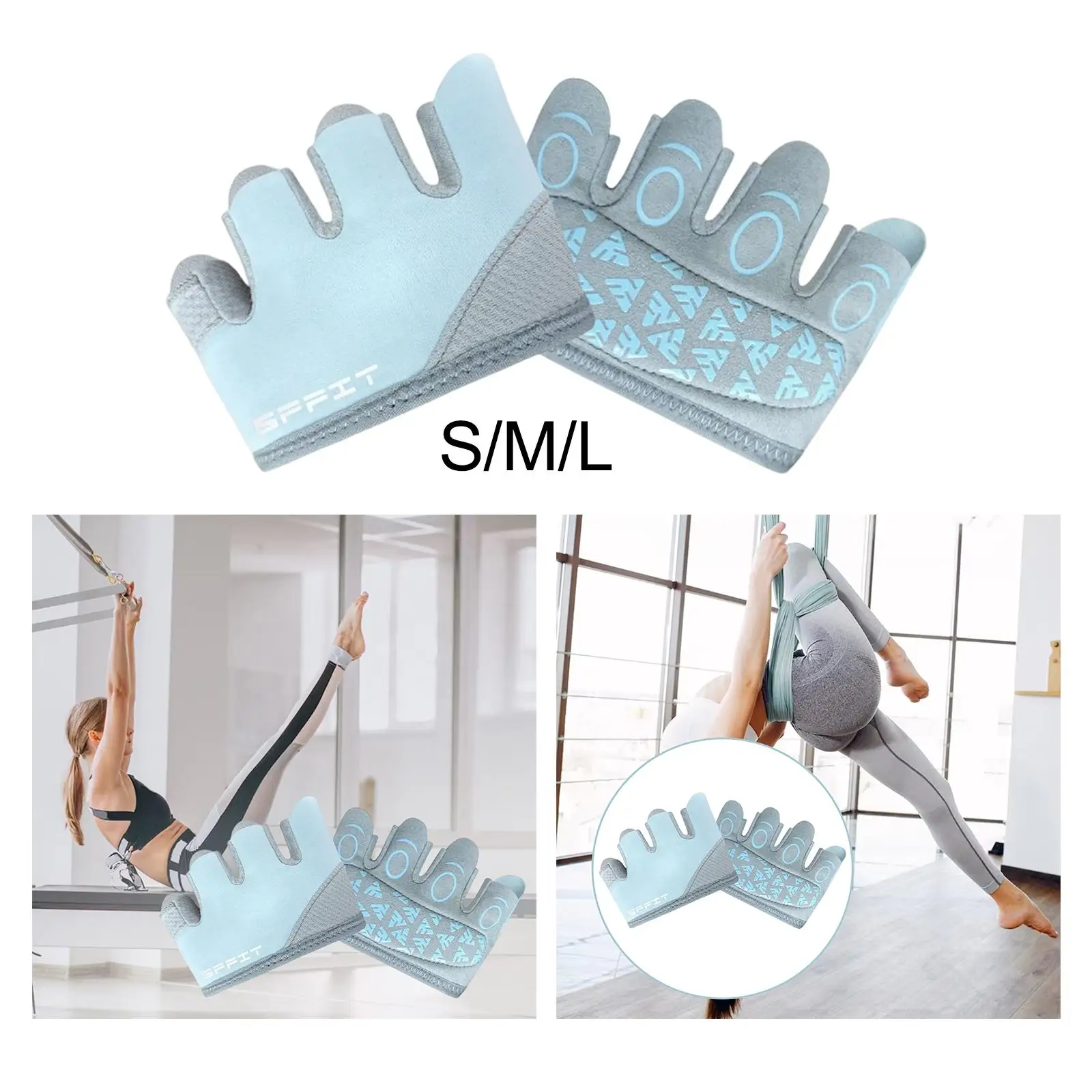 2x Workout Gloves Women Yoga Gloves Half Finger Gloves Half Hand Gloves Padding