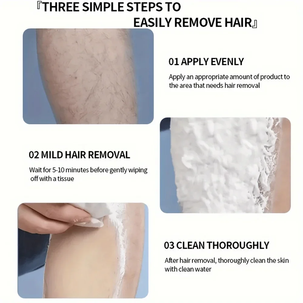 Men'S Painless Hair Removal Cream Mild Non Irritating Hair Removal Cream Body Arm Armpit Leg Gentle Refreshing Hair Removal images - 6