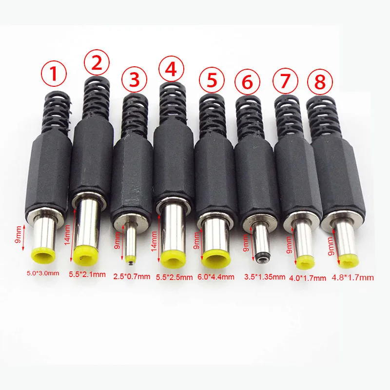 DC Male Jack Power Plug Connector Adapter 3.5x1.35mm 4.0x1.7mm 4.8x1.7mm 5.5mmx2.1mm Male Power Plug Socket Adaptor audio CCTV P