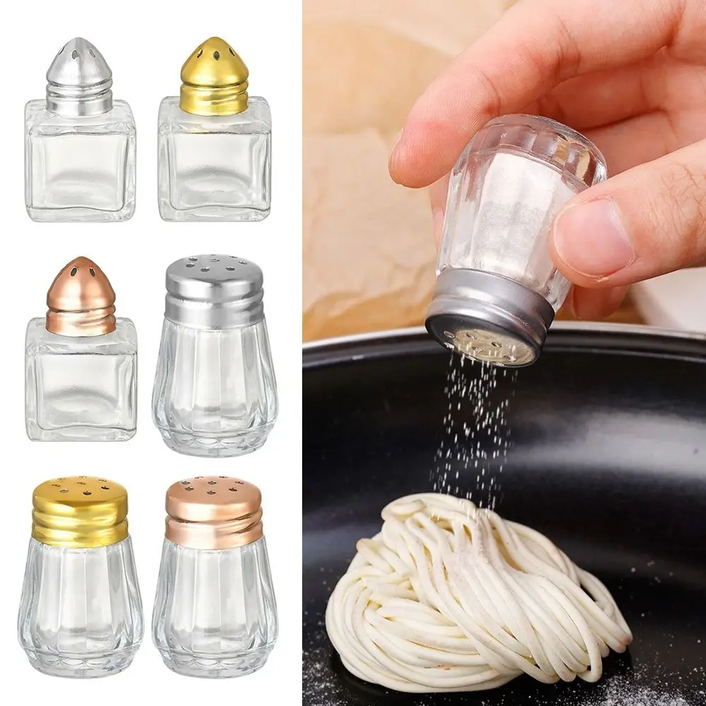 Mini Seasoning Bottle Transparent Glass Spice Jars BBQ Pepper Spice Salt Shaker Jar Food Storage Container with Lid 10/15ML salt shaker spices bottle salt pepper shakers seasoning jar
