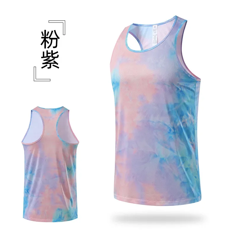 Men's Running Gym Tank Tops Fitness Workout Joggers Sleeveless T-Shirt Marathon Sports Vest Summer Basketball Training Clothes