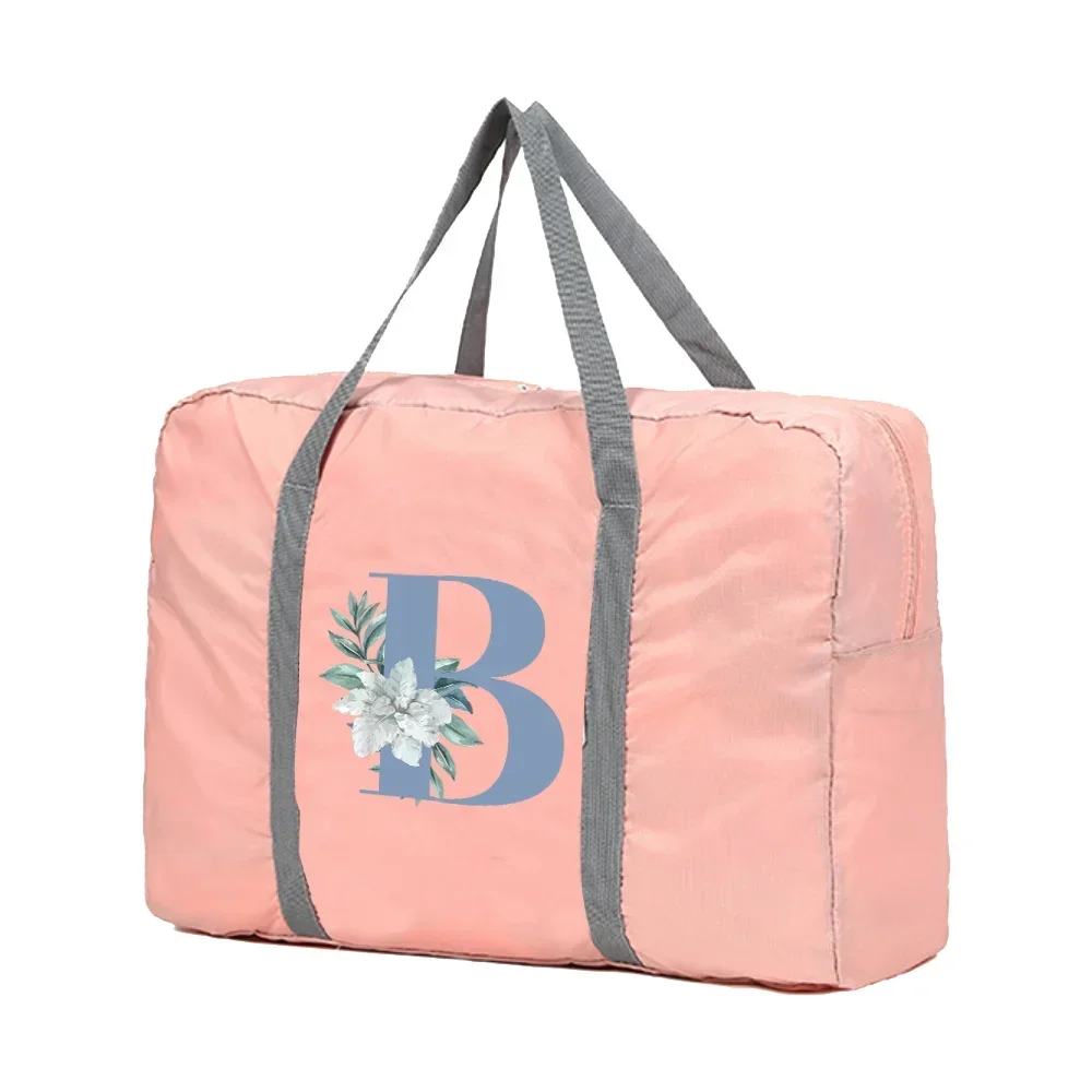Travel Bags Luggage Weekend Overnight Bag Large Capacity Bags Blue Letter Pattern Series Duffle Storage Bag Closet Organizer