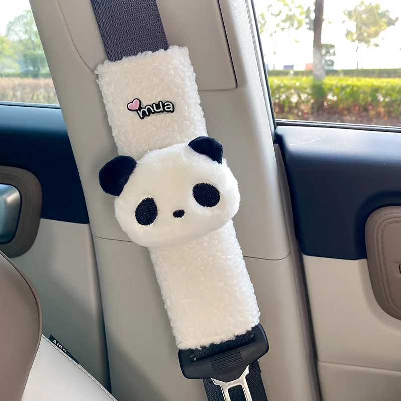 Nette Karikatur Panda Puppe Auto Sitz Kopfstütze Neck Kissen Unterstützung  Weiche Plüsch Auto Seatbelt Abdeckung Auto Innen Zubehör Qualität -  AliExpress