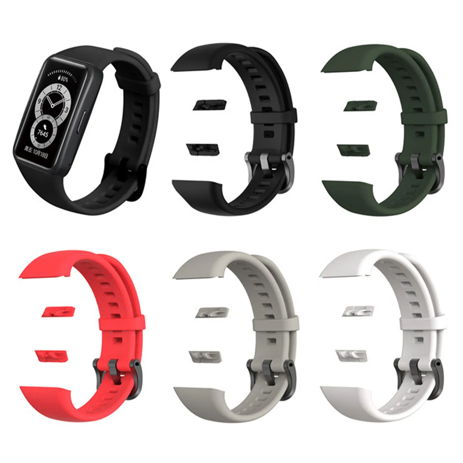 

Ремешок для часов Huawei Honor Sports Band 6, мягкий силиконовый сменный браслет для мужчин и женщин, аксессуары для умных часов Huawei