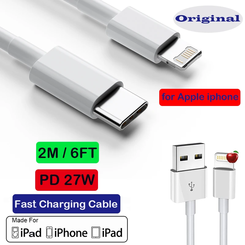 Original USB C Cable For Apple iPhone PD 20W Fast Charging USB Cable