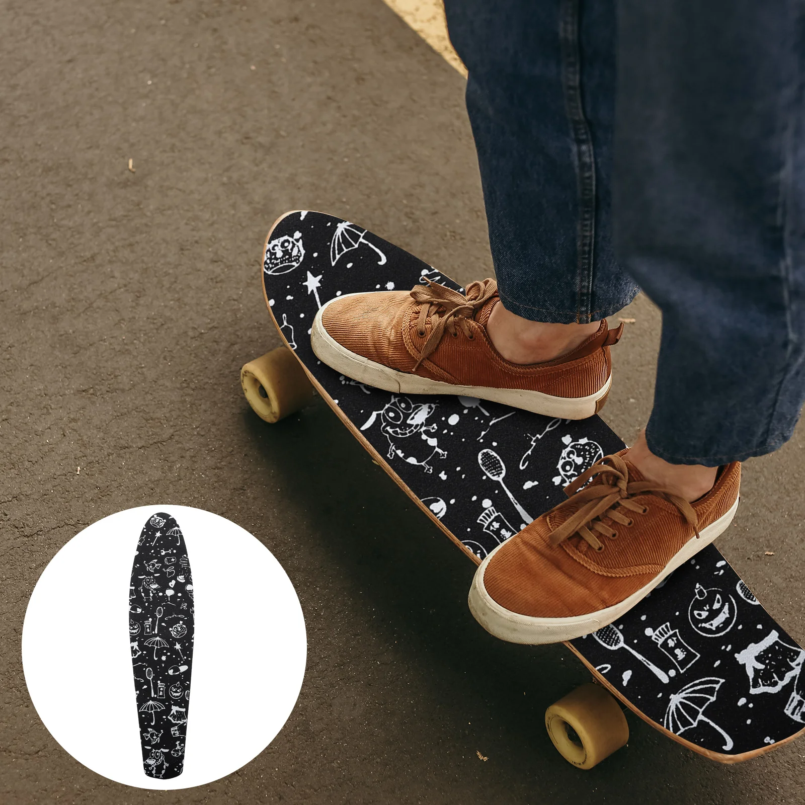 

of Decorative Skateboard Grip Tape Non-skid Skateboard Sandpaper Sticker Small fish board sandpaper skateboard sandpaper