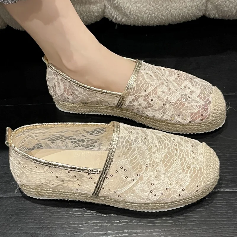 

Women's Breathable Flat Shoes 2023 Summer New Fashion Shallow Espadrilles Shoes for Women Casual Ladies Slip on Walking Shoes