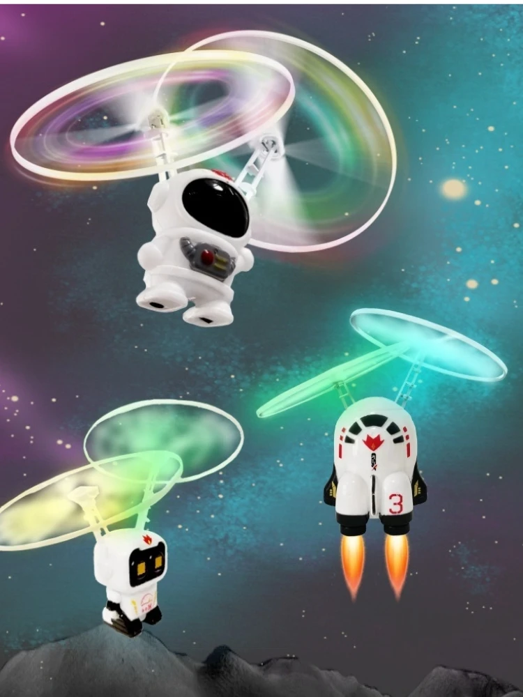 Mini Flying Spinner Toy Spinning Astronaut Aircraft Colorful Ball