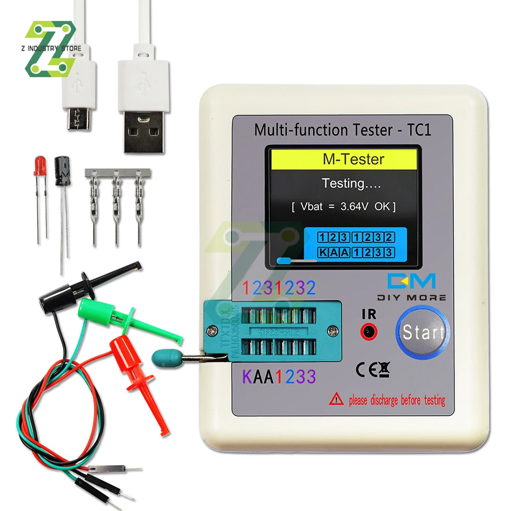 LCR-TC1 Multifunctional Transistor Tester For Diode Triode Capacitor Resistor 1.8" TFT Backlight Colorful Display Multimeter digital multimeter,transistor tester,multimeter tester,analog multimeter