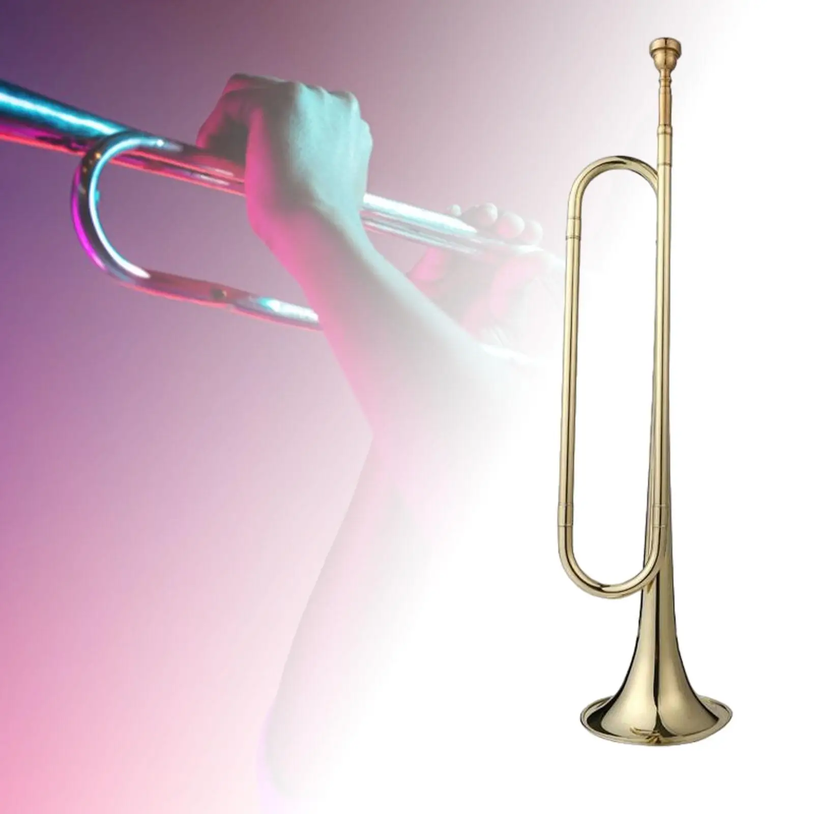 B Flat Bugle Brass Bugle Scout Classic Professional Trumpet Marching for Orchestra Band Stage Performance Adults