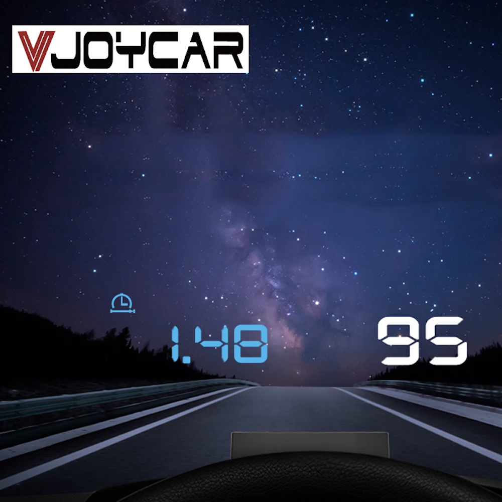 

Vjoycar V4F New Car Head Up Display HUD Gauge Auto Display with Sunshine Hood Overspeed Alarm Windshield Projector RPM PK M7 HUD