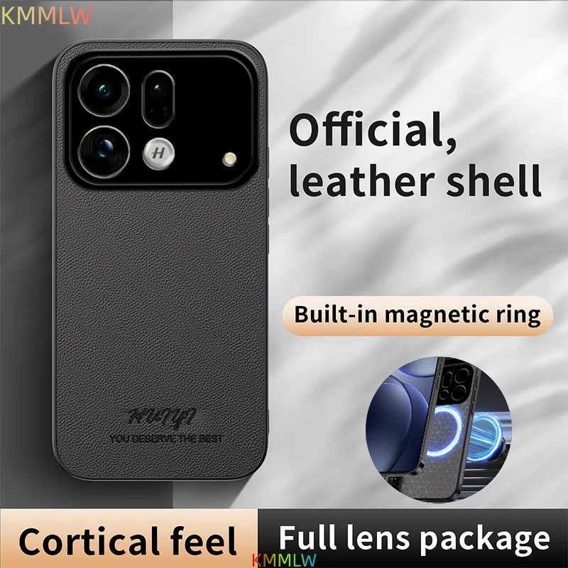 Premium Soft PU Leather Magnet Protective Back Cover Case - Elegant Design Phone Shell