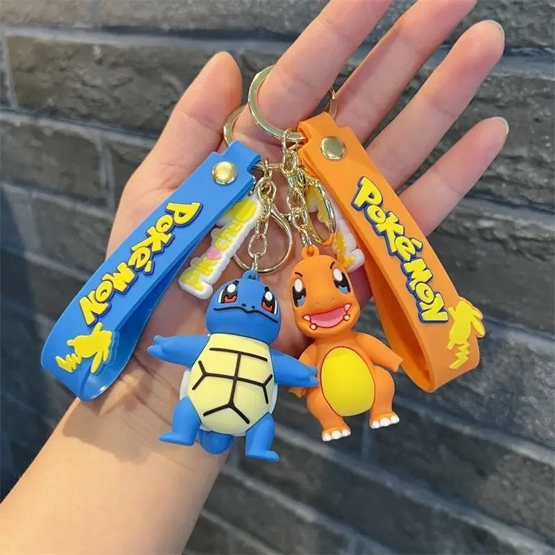 Pokemon Pikachu Keychain Anime Action Figure Toy Kawaii Cartoon Fashion Charmander Psyduck Doll Keyring Car Bag Pendant Kid Gift plush keychain key chain bunny keychain balloon dog keychain