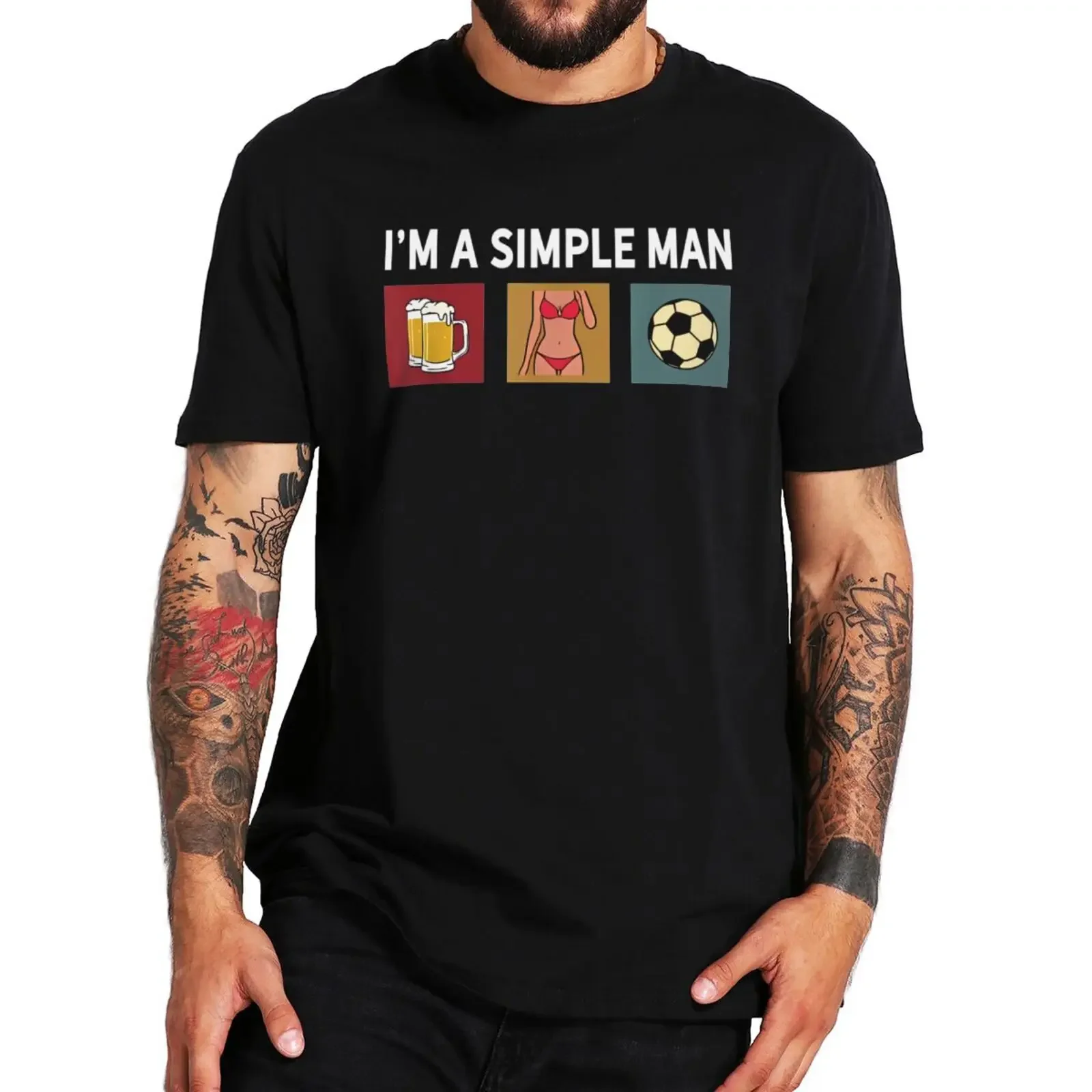 

Футболка I'm Simple, Мужская футболка, забавная женская футболка с рисунком пива для влюбленных, 100% хлопок, унисекс, мягкие топы с круглым вырезом, европейский размер