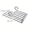 5In1 Magic Trouser Rack Hangers Stainless Steel Folding Pant Rack Tie Hanger Shelves Bedroom Closet Organizer Wardrobe Storage 6