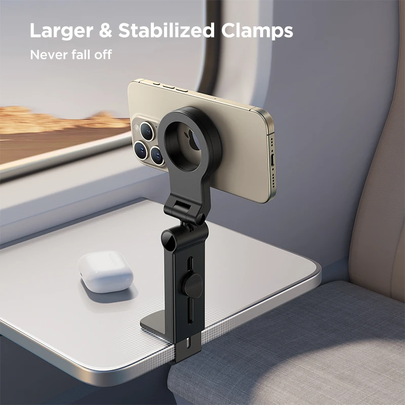 Joyroom Magnetic Airplane Phone Holder Mount Travel Essentials Flexible Rotation Airplane Phone Mount for iPhone Hands-Free - Image 3