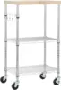 Amazon Basics Portable Kitchen 3-Tier Storage Rack on Caster Wheels with Adjustable 2 Shelves, 175 Pound Capacity, 21 x 15 x 36. 1