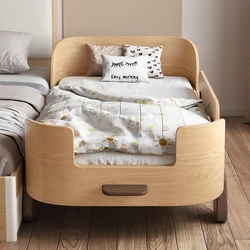 Children's bed with guardrail, baby single bed splicing, widened baby bed splicing, and bed, boy and girl princess small bed