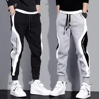 Hommes pantalons noirs Hip Hop cordon survêtement mode pantalon confortable mâle pantalon de survêtement décontracté ample taille élastique vêtements de sport 1