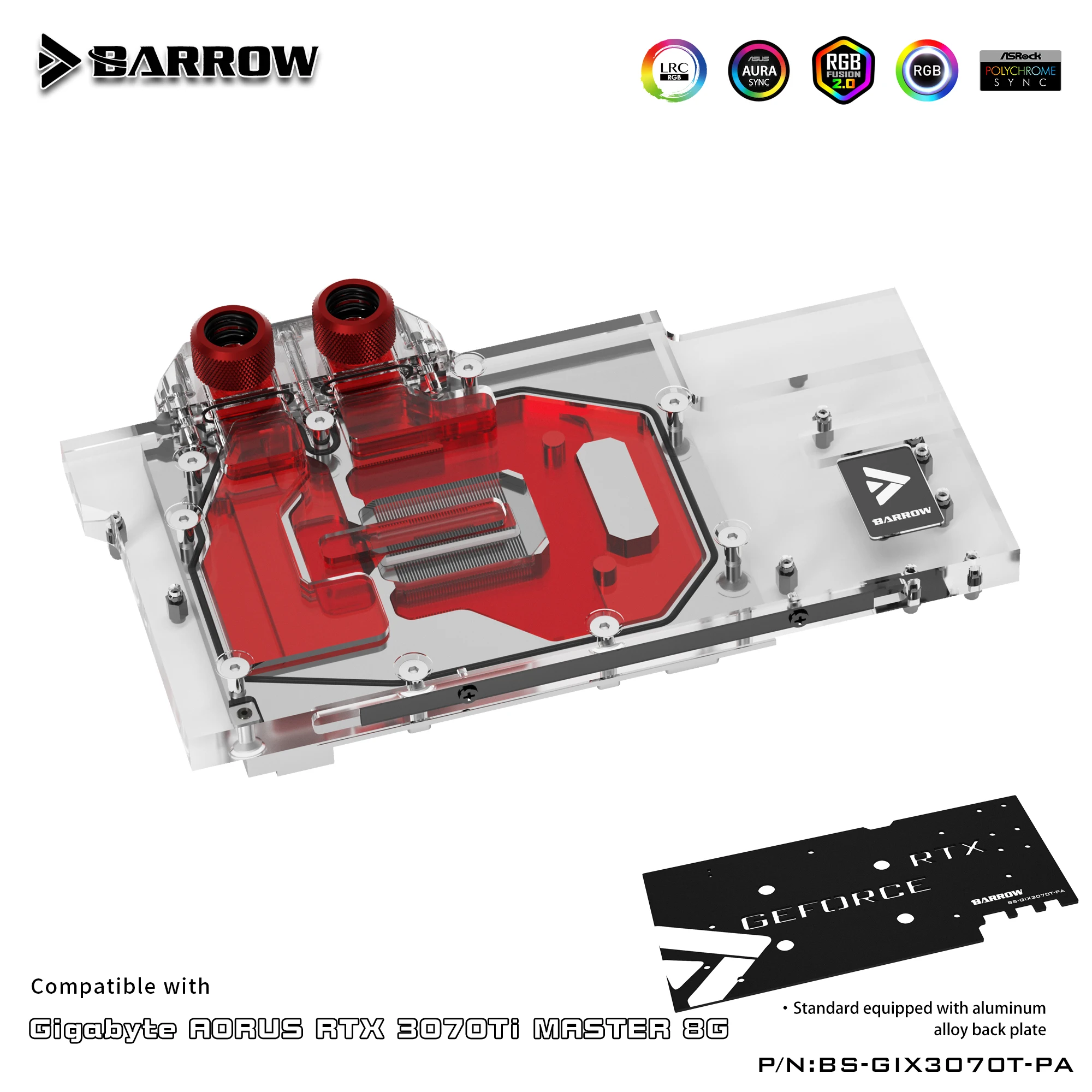 Barrow 3070 Gpu Water Block For Gigabyte Aorus Rtx 3070 Master, Full Cover Argb Gpu Cooler, Pc